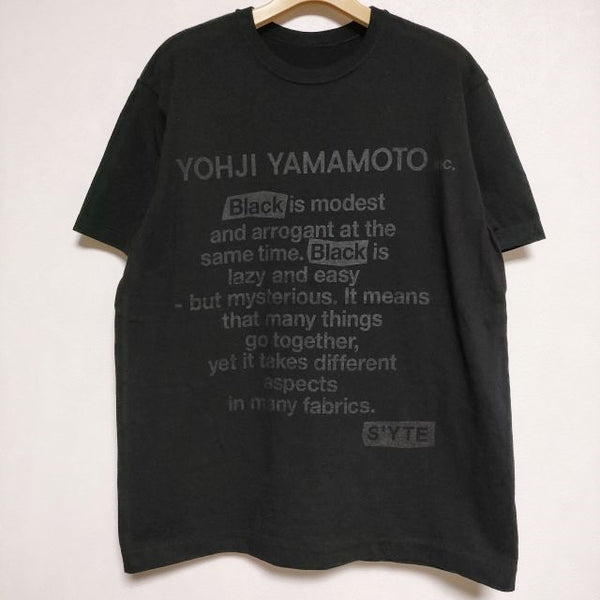 s'yte Yohji Yamamoto 久米繊維 20/COTTONJERSEY 半袖Ｔシャツ カットソー ブラック メンズ サイトヨウジヤマモト【中古】4-0619S∞