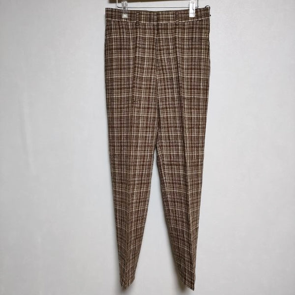 AURALEE 新品 LINEN SILK CHECK SLACKS A23SP02NC 定価44000円 スラックス パンツ 23SS ブラウン  メンズ オーラリー【中古】4-0222M∞