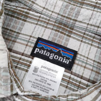 patagonia シアサッカー 53000S0 サイズL チェック 半袖シャツ グレー メンズ パタゴニア【中古】4-0710S♪