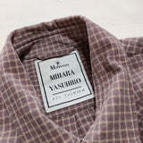 MIHARA YASUHIRO パッチワークチェックシャツ サイズ48 長袖シャツ エンジ メンズ ミハラヤスヒロ【中古】3-1229M△