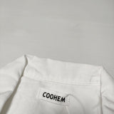 COOHEM ニット切替オープンカラーシャツ 半袖シャツ ホワイト グレー メンズ コーヘン【中古】4-0601S∞