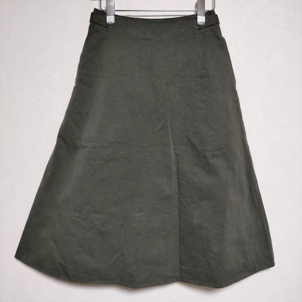 MARGARET HOWELL 578-3132005 COTTON TWILL チノ 台形 スカート 2022 カーキ系 レディース マーガレットハウエル【中古】4-0411M∞