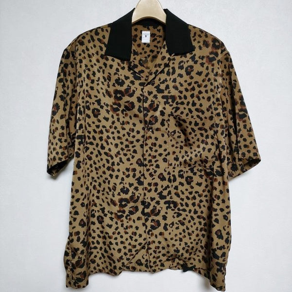 LA BOUCLE レオパード ボーリングシャツ 半袖シャツ ブラウン ブラック メンズ ラブークル【中古】4-0404S∞