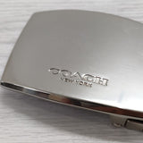 COACH レザー バックル付き プレーンベルト ベルト ブラック メンズ コーチ【中古】3-1225G◎