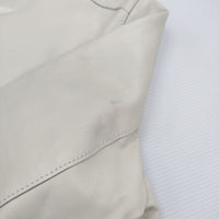 GALERIE VIE 羊革 レザー 革 サイズ1 ノーカラージャケット オフホワイト レディース ギャルリーヴィー【中古】4-0121M♪