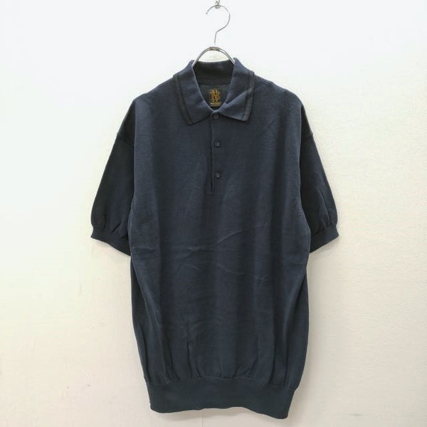 BATONER BN-22SM-062 S/S KNIT POLO コットンニット サイズ1 ポロシャツ ネイビー メンズ バトナー【中古】4-0710S♪