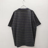 COMOLI コットンボーダー半袖クルー K01-05003 サイズ2 半袖Ｔシャツ カットソー ネイビー グリーン メンズ コモリ【中古】4-0711S♪