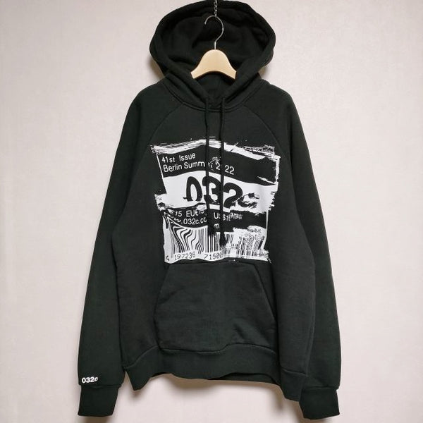 032c Barcode Glitch Hoodie SS22-C-2030-M パーカー ブラック メンズ ゼロスリーツーシー【中古】4-0117M∞