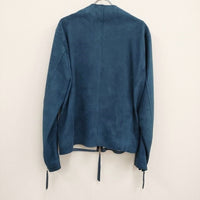 ASKYY アスキー ミスチル桜井着 REMOVABLE SINGLE LEATHER RIDERS JACKET 定価約18万円 スウェードライダースジャケット ブルー【中古】4-0108T♪