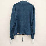 ASKYY アスキー ミスチル桜井着 REMOVABLE SINGLE LEATHER RIDERS JACKET 定価約18万円 スウェードライダースジャケット ブルー【中古】4-0108T♪