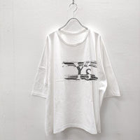 Y's/Yohji Yamamoto YT-T02-670-1 Y's PRINT BIG T-SHIRT プリント ビッグ 2 半袖Tシャツ 白 メンズ ワイズ/ヨウジヤマモト【中古】4-0715S♪