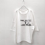 Y's/Yohji Yamamoto YT-T02-670-1 Y's PRINT BIG T-SHIRT プリント ビッグ 2 半袖Tシャツ 白 メンズ ワイズ/ヨウジヤマモト【中古】4-0715S♪