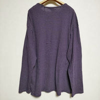 UNUSED LONG SLEEVE BORDER T-SHIRT 定価20900円 us1548 ボーダー 長袖Ｔシャツ カットソー ロンＴ パープル ホワイト メンズ アンユーズド【中古】4-0210M∞