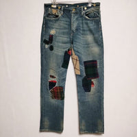 POLO RALPH LAUREN PATCHWORK DENIM パッチワーク 加工ジーンズ R66SD76  デニムパンツ ブルー メンズ ポロ・ラルフローレン【中古】4-0210G∞