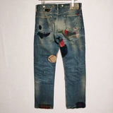 POLO RALPH LAUREN PATCHWORK DENIM パッチワーク 加工ジーンズ R66SD76  デニムパンツ ブルー メンズ ポロ・ラルフローレン【中古】4-0210G∞