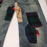 POLO RALPH LAUREN PATCHWORK DENIM パッチワーク 加工ジーンズ R66SD76  デニムパンツ ブルー メンズ ポロ・ラルフローレン【中古】4-0210G∞