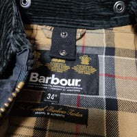 Barbour 1502122 BORDER SL オイルドジャケット サイズ34 ロング丈 コート ブラック メンズ バブアー【中古】4-0916T∞