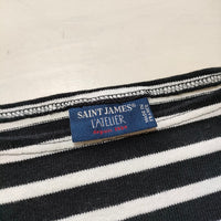 SAINT JAMES ウエッソン T4 ボーダーバスクシャツ カットソー ブラック ホワイト ユニセックス セントジェームス【中古】4-0315M△