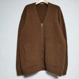 crepuscule Whole Garment V/N Zip Cardigan 1703-009 ニット ウール ジップ カーディガン ブラウン メンズ クレプスキュール【中古】4-1002T∞