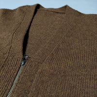 crepuscule Whole Garment V/N Zip Cardigan 1703-009 ニット ウール ジップ カーディガン ブラウン メンズ クレプスキュール【中古】4-1002T∞