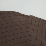 UNIVERSAL PRODUCTS product Border L/S Polo 223-60105 サイズ2 ボーダー ポロシャツ ブラウン メンズ ユニバーサルプロダクツ【中古】4-0503M♪