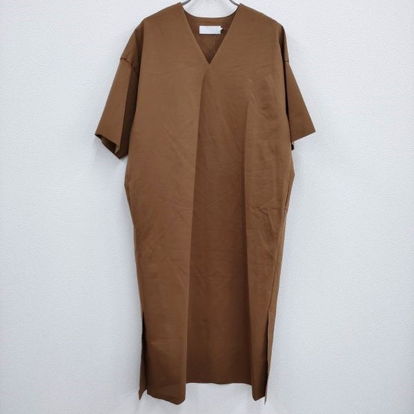 Graphpaper 新品 Compact Ponte Cut Off Dress GL203-60036B 定価35000円 ワンピース ブラウン レディース グラフペーパー【中古】4-0419S♪