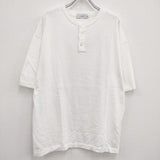 Graphpaper 新品 Suvin S/S Henley Neck Knit GM201-80120B 定価27500円 サイズ1 半袖 ニット ホワイト メンズ グラフペーパー【中古】4-0602S♪