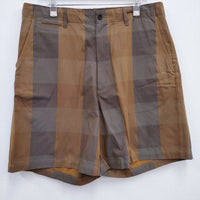 Graphpaper 新品 Check Gabardine Oversized Shorts GM211-40058 1 ショートパンツ ショーツ ブラウン メンズ グラフペーパー【中古】4-0602S♪