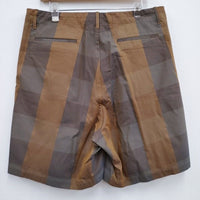 Graphpaper 新品 Check Gabardine Oversized Shorts GM211-40058 1 ショートパンツ ショーツ ブラウン メンズ グラフペーパー【中古】4-0602S♪