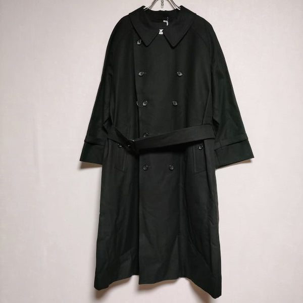 Graphpaper 新品 Double Cloth Peach Trench Coat GL201-10182B 定価129800円 トレンチコート  ブラック レディース グラフペーパー【中古】4-0324M∞