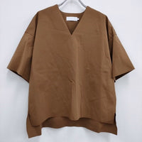 Graphpaper 新品 Compact Ponte Cut Off Pull Over GL203-70037B 定価30800円 ブラウス シャツ ブラウン グラフペーパー【中古】4-0419S♪