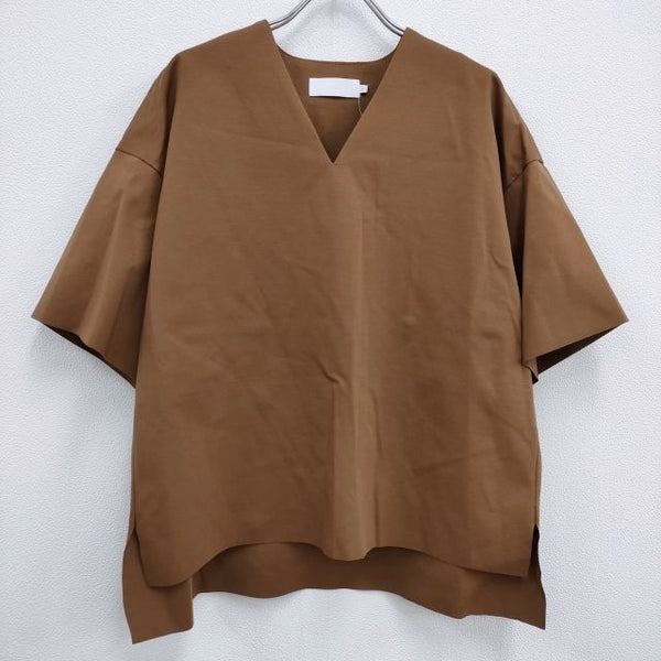 Graphpaper 新品 Compact Ponte Cut Off Pull Over GL203-70037B 定価30800円 ブラウス シャツ ブラウン グラフペーパー【中古】4-0419S♪