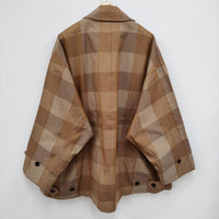 Graphpaper 新品未使用品 Check Gabardine Oversized Short Coat GM211-10057 21SS 定価85800円 サイズ2 ショートコート ブルゾン ブラウン系 メンズ グラフペーパー【中古】4-0320T☆