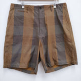 Graphpaper 新品 Check Gabardine Oversized Shorts GM211-40058 2 ショートパンツ ショーツ ブラウン メンズ グラフペーパー【中古】4-0602S♪