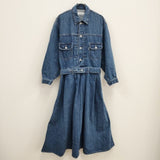 Graphpaper 新品 Belted Denim Dress GL201-60162B 定価59400円 サイズ0 ワンピース ブルー レディース グラフペーパー【中古】4-0325M♪