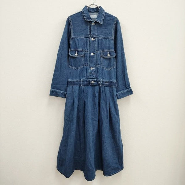 Graphpaper 新品 Belted Denim Dress GL203-60130B 定価59400円 サイズ00 ワンピース ブルー レディース グラフペーパー【中古】4-0325M♪