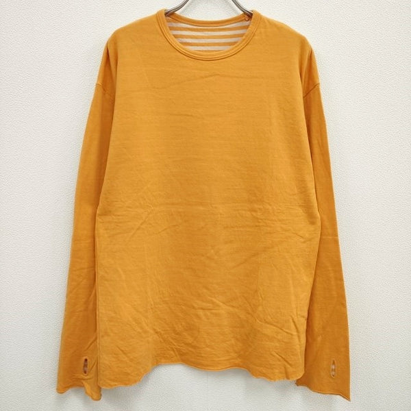 Name. DOUBLE FACE LONG SLEEVE TEE サイズ0 ダブルフェイス 長袖Ｔシャツ カットソー ロンＴ 22SS オレンジ メンズ ネーム【中古】4-0503M♪