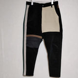 PANTARHEY パンタレイ ODDS & ENDS SKINNY 定価22000円 ベロア 切替 パッチワーク　 パンツ ブラック ベージュ メンズ【中古】4-1225T∞