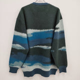 Graphpaper 新品 Jacquard Crew Neck Knit GU233-80281 定価41800円 サイズ2 ニット グリーン ブルー メンズ グラフペーパー【中古】4-0314T♪