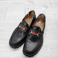 GUCCI シェリーライン ホースビットローファー サイズ6 1/2 ローファー ブラック メンズ グッチ【中古】4-0703G◎