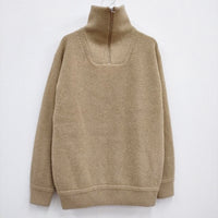 union launch Half Zip Knit Pullover ハーフジップニットプルオーバー 定価72600円 ベージュ レディース ユニオンランチ【中古】4-0314T♪