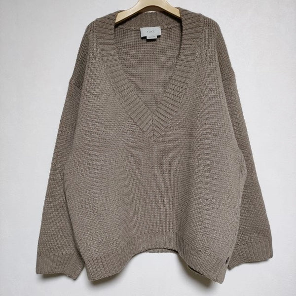 YOKE 5G MILANO RIB V-NECK KNIT YK19AW0070S セーター アルパカ混 ニット ベージュ メンズ ヨーク【中古】4-0829T∞