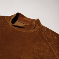 is-ness 2020MOCK01 ベロアモックネック 長袖Ｔシャツ カットソー ロンＴ ブラウン メンズ イズネス【中古】4-1228T∞