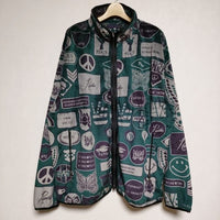 Needles Sportswear W.U. Piping Jacket 総柄 NS285 フリース ジャケット グリーン メンズ ニードルス スポーツウェア【中古】4-0908T∞