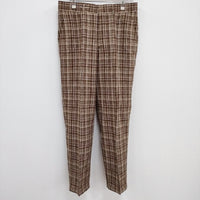 AURALEE LINEN SILK CHECK SLACKS A23SP02NC チェック サイズ4 パンツ ブラウン メンズ オーラリー【中古】4-0503M♪