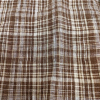 AURALEE LINEN SILK CHECK SLACKS A23SP02NC チェック サイズ4 パンツ ブラウン メンズ オーラリー【中古】4-0503M♪