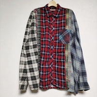 Rebuild by Needles Wide 7 Cuts Shirt  再構築 リメイク ネル パッチワーク 長袖シャツ マルチ メンズ リビルドバイニードルス【中古】4-1005T∞