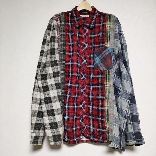 Rebuild by Needles Wide 7 Cuts Shirt  再構築 リメイク ネル パッチワーク 長袖シャツ マルチ メンズ リビルドバイニードルス【中古】4-1005T∞