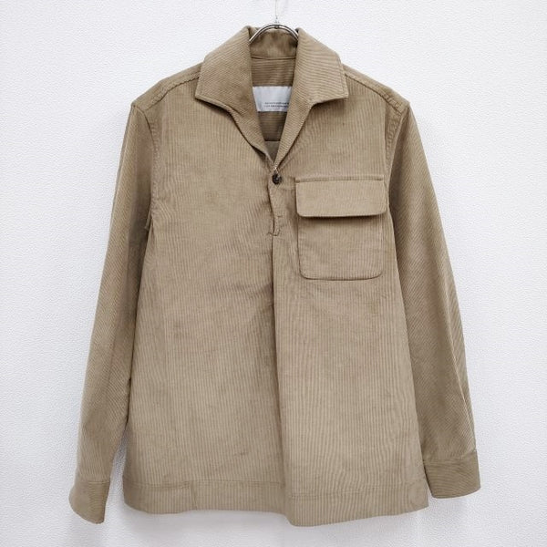 S.E.H KELLY POPOVER 定価63800円 オープンカラーコーデュロイシャツ 長袖シャツ 22AW ベージュ メンズ エスイーエイチケリー【中古】4-0402T♪