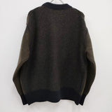 Slopeslow スロープスロウ 新品 1233020 BICOLOR SWEATER 定価71500円 バイカラー サイズM ニット 23AW カーキ メンズ【中古】4-0330T♪